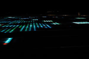 artificial lighting, Croatia, eye level view, floor, LED, night, plaza, spring, urban, wet, Zadar, Zadarska