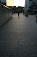 architecture, dusk, England, eye level view, London, path, pavement, The United Kingdom