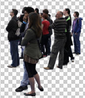 casual, cutout, cutout groups, cutout people, day, eye level view, group, natural light, people, side, standing