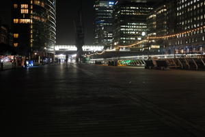 artificial lighting, building, city, cityscape, embankment, England, eye level view, London, night, pavement, pavement, promenade, sidewalk, The United Kingdom, winter