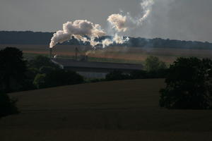 barn, Bourgogne, chimney, day, Dijon, dusk, elevated, farm, field, France