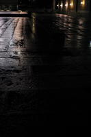 artificial lighting, city, Croatia, eye level view, night, pavement, plaza, spring, urban, walkway, wet, Zadar, Zadarska