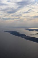 aerial view, cloud, coastline, dusk, Manhattan, New York, sky, The United States