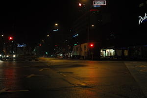 artificial lighting, Copenhagen , Denmark, eye level view, Kobenhavn, night, outdoor lighting, street