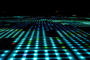 artificial lighting, Croatia, eye level view, floor, LED, night, plaza, spring, urban, wet, Zadar, Zadarska