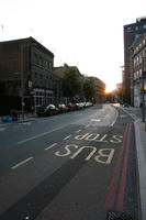 diffuse, diffused light, dusk, England, evening, eye level view, London, natural light, street, The United Kingdom