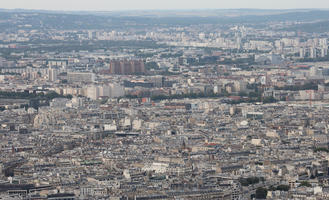 aerial view, autumn, city, cityscape, day, diffuse, diffused light, France, Ile-De-France, Paris