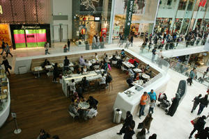 above, cafe, day, eating, elevated, England, group, indoor lighting, interior, London, mall, natural light, people, retail, shop, shopping centre, sitting, The United Kingdom