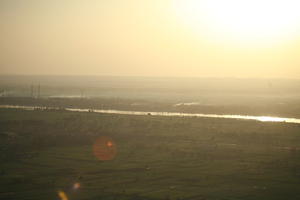 aerial view, clear, dusk, East Timor, Egypt, Egypt, river, sky, sun, sunset