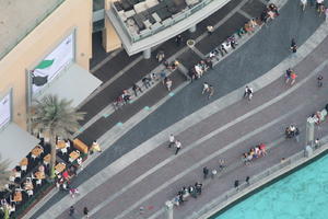 3-point perspective, above, aerial view, city, cityscape, Dubai, Dubayy, dusk, evening, The United Arab Emirates, top-down perspective