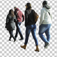 casual, caucasian, cutout, cutout groups, cutout people, day, eye level view, people, sunny, walking, winter