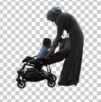 arabic, buggy, child, cutout, cutout couples, cutout people, day, eye level view, middleastern, mother and child, people, side, silhouette, woman