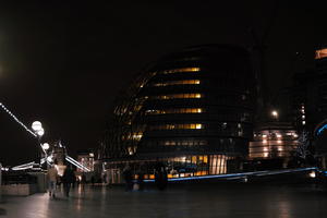 artificial lighting, building, city, city lights, England, eye level view, facade, Liverpool, night, outdoor lighting, The United Kingdom, urban