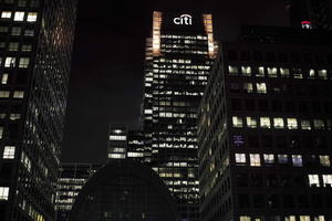 artificial lighting, below, cityscape, England, facade, London, night, office building, The United Kingdom