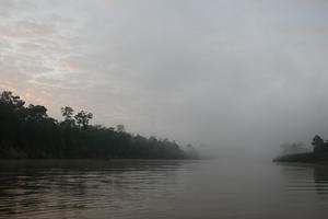 Brunei, diffuse, diffused light, eye level view, fog, natural light, river, summer, tropical, twilight