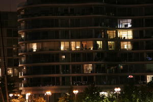 artificial lighting, building, building, dark, England, eye level view, London, night, summer, The United Kingdom, tower