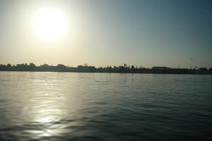 clear, dusk, East Timor, Egypt, Egypt, eye level view, river, river Nile, sky, sun, sunset