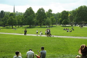 day, elevated, England, grass, Hyde Park, London, park, people, sitting, spring, sunny, The United Kingdom, vegetation