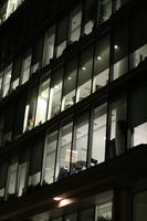 artificial lighting, below, England, London, night, office, office building, outdoor lighting, spring, The United Kingdom