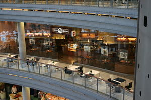 artificial lighting, cafe, elevated, interior, Poland, Poznan, shopping centre, Wielkopolskie