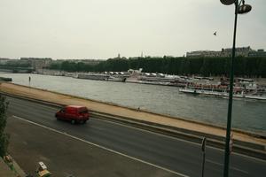 boat, elevated, France, Ile-De-France, overcast, Paris, river, road, spring, transport, van