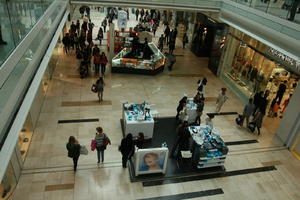 day, elevated, England, group, indoor lighting, interior, London, mall, natural light, people, retail, shop, shopping, shopping centre, The United Kingdom, walking