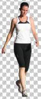 casual, caucasian, cutout, cutout people, cutout women, day, eye level view, front, sport, summer, sunny, walking, woman