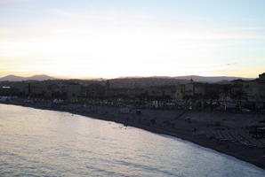 ambient light, beach, clear, diffuse, diffused light, dusk, elevated, France, natural light, Nice, Provence Alpes Cote D