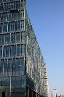 3-point perspective, architecture, below, bright, building, building, day, direct sunlight, England, facade, London, natural light, noon, sunlight, The United Kingdom