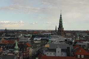 cityscape, Copenhagen , day, elevated, Kobenhavn, overcast, spire, winter