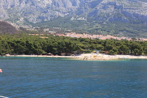 beach, coastline, Croatia, day, eye level view, Makarska, seascape, Splitsko-Dalmatinska, summer, tree, vegetation, woodland