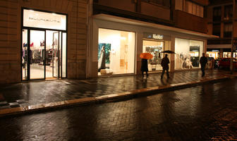 artificial lighting, Bari, door, eye level view, Italia , night, Puglia, retail, shop, street, winter