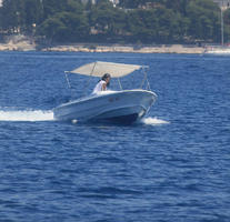 boat, Croatia, day, eye level view, natural light, outdoors, seascape, speedboat, sunny, waterfront, waterscape