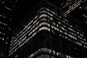 artificial lighting, building, building, England, eye level view, London, looking up, night, office, The United Kingdom, tower, winter