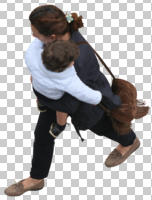 above, casual, caucasian, couple, cutout, cutout couples, cutout people, day, diffuse, diffused light, family, looking down, mother and child, spring, walking