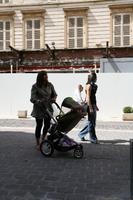 Champagne-Ardenne, city, day, eye level view, family, France, people, side, street, summer, Troyes, woman