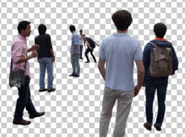 casual, cutout, cutout groups, cutout people, day, diffuse, diffused light, eye level view, group, standing, summer