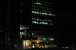 artificial lighting, building, building, England, eye level view, London, night, office, The United Kingdom, tower, winter