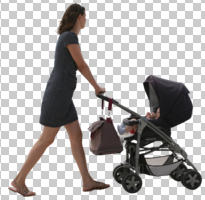 casual, caucasian, cutout, cutout people, cutout women, day, eye level view, mother and child, natural light, side, summer, walking, woman