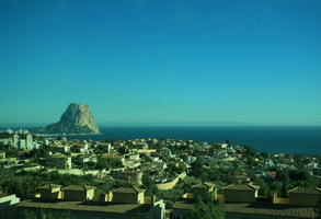 Calpe, cityscape, clear, day, elevated, rockery, sky, Spain, sunny, town, Valenciana