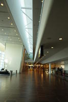 airport, artificial lighting, ceiling, Copenhagen , Denmark, dusk, eye level view, floor, interior, Kobenhavn, spring