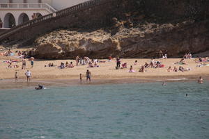 Aquitaine, beach, Biarritz, day, eye level view, France, people, seascape, spring, sunbathing, sunlight, sunny, sunshine