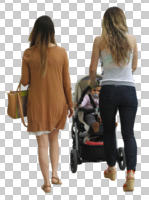 back, casual, caucasian, couple, cutout, cutout couples, cutout people, day, diffuse, diffused light, eye level view, mother and child, spring, walking