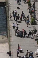 crowd, day, direct sunlight, elevated, people, Porto, Porto, Portugal, promenade, spring, standing, sunny, walking