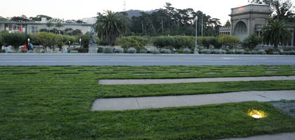 California, diffuse, diffused light, evening, eye level view, grass, San Francisco, street, summer, The United States