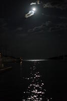 cloud, Croatia, eye level view, moon, night, seascape, Split, Splitsko-Dalmatinska