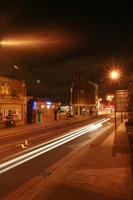 artificial lighting, effect, elevated, England, eye level view, London, night, street, The United Kingdom