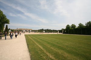 day, eye level view, France, grass, group, hedge, Ile-De-France, landmarks, Palace of Versailles, Paris, park, path, people, spring, summer, summer, sunny, tree, vegetation