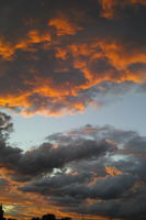 autumn, cloud, cloudy, Cumulus, dusk, dusk, evening, eye level view, natural light, open space, sky