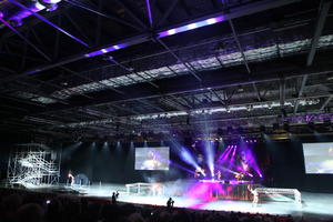 artificial lighting, bright, ceiling, display, elevated, England, indoor lighting, London, screen, stage, The United Kingdom